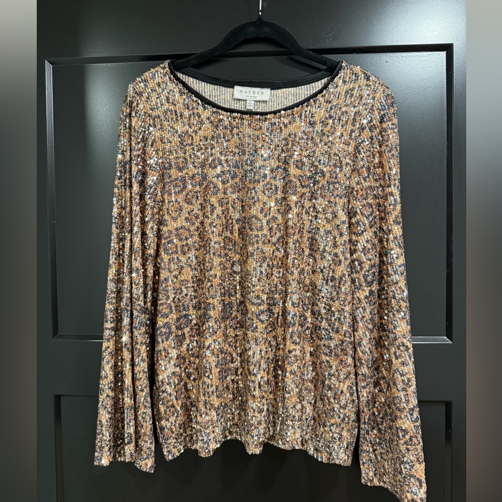 Sequin Leopard Print Blouse BRAND NEW
